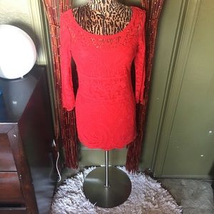 Express Red Lacey Dress